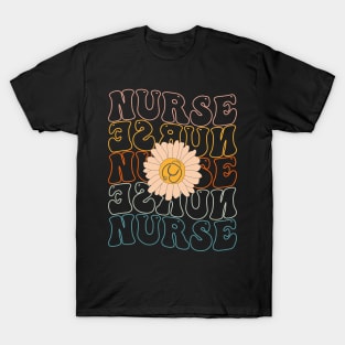 Retro Groovy Nurse Life For Women Nursing For Nurses Week T-Shirt